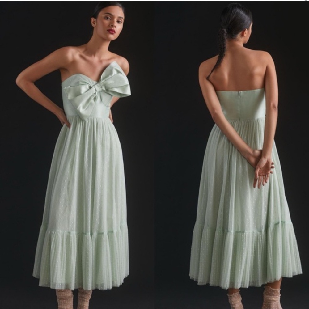 - 😊Anthropologie Hutch Tulle Bow-Tie Midi Dress size 10 - Picture 1 of 12